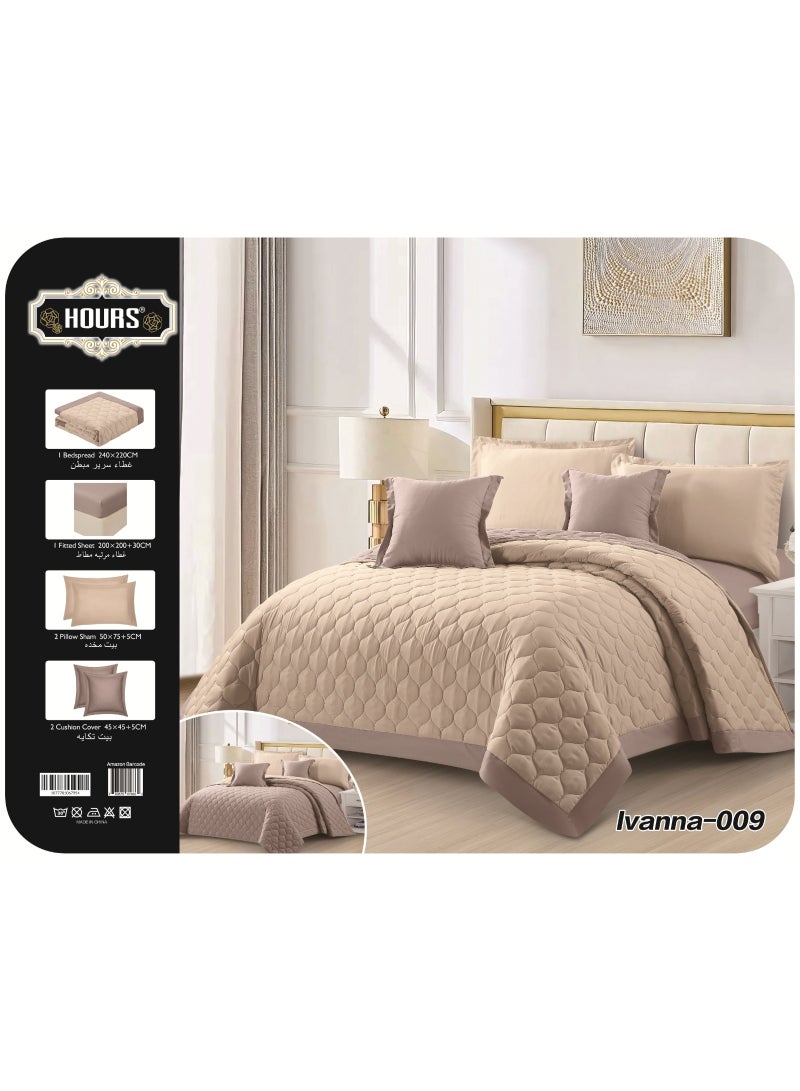 أورز طقم لحاف من أورز مظغوط 6 قطع مقاس كنج نفرين 220x240 سم - Image 2