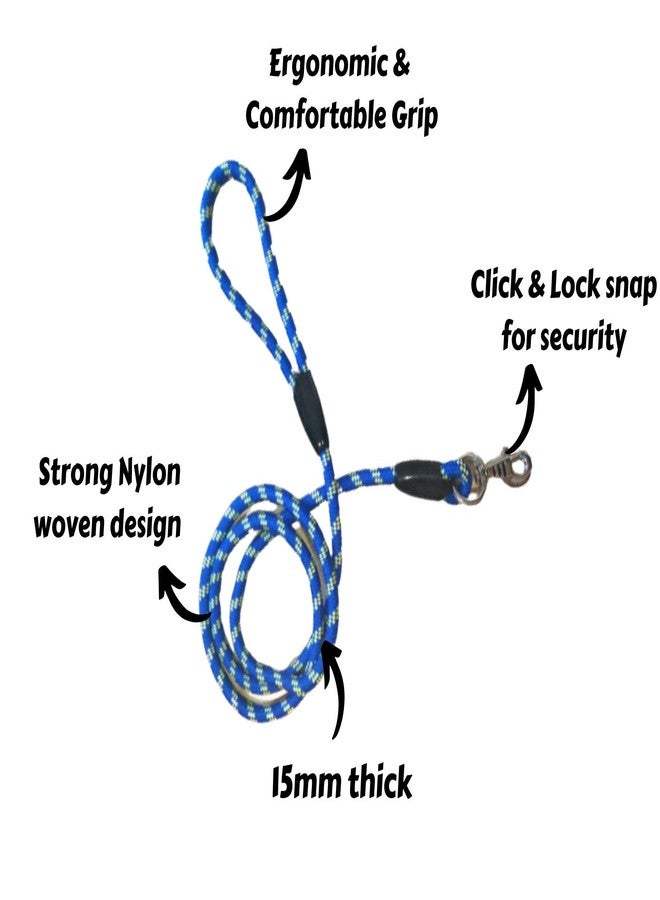 PetWag Nylon Dog Rope Leash, Small - 48 inch (4ft), Blue - 9mm - Image 2