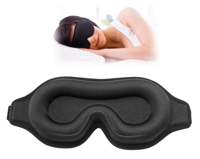 INSIME 3D Memory foam Sleeping Mask For Men Women Sleep Mask Blind Fold Eye Cover Pad For Travel | Night eye band eyemask patch Complete Blackout Sleeping Eye Mask | Eye Mask For Sleeping men - Image 1