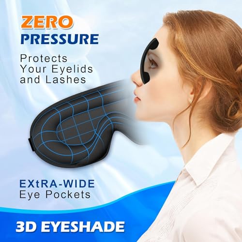 INSIME 3D Memory foam Sleeping Mask For Men Women Sleep Mask Blind Fold Eye Cover Pad For Travel | Night eye band eyemask patch Complete Blackout Sleeping Eye Mask | Eye Mask For Sleeping men - Image 4