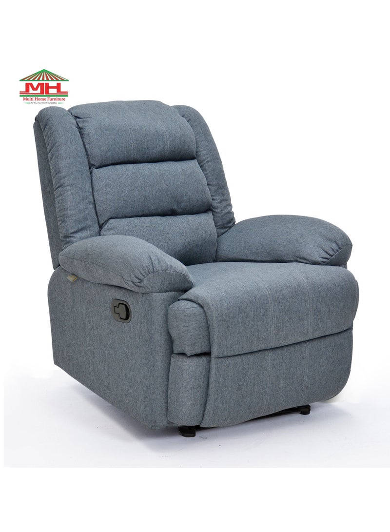 Multi Home Furniture Recliner Chairs Classic Adjustable Single Sofa Push Back Reclining Chair Fabric Seat Cushion and Backrest with Comfy Arms for Living Room MH-3302-GREY  - Image 5
