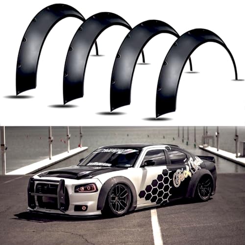 Rich Choices JMTBNO 4pcs 80mm Universal Fender Flares Widebody Kit Flexible Fender Flare Wheel Flares Compatible with Dodge Charger Challenger Honda Civic Ford Escape JDM Mazda MX5 Miata