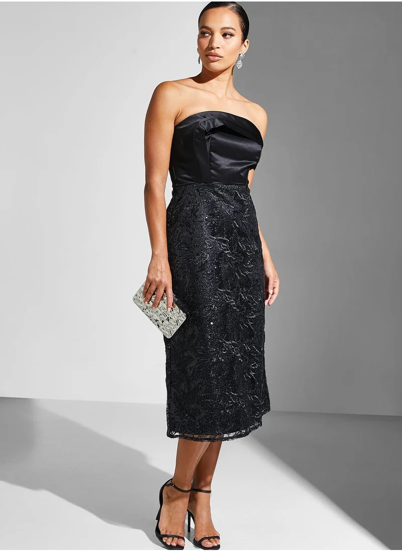 Namshi x Lama Off Shoulder Textured Dress