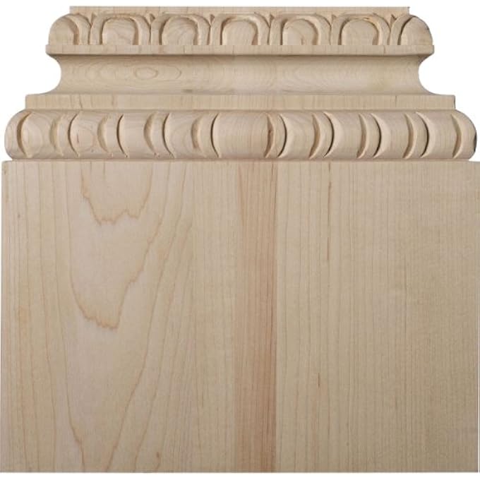 BAS09X03X09CHAL 9 1/4-INCH BW X 6 1/2-INCH TOP WIDTH X 3 1/4-INCH D X 9-INCH H CHESTERFIELD BASE PLINTH, ALDER - Image 1