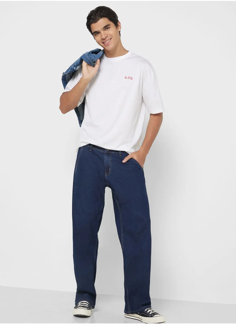 سفنتي فايف Mens Basic Baggy Jeans