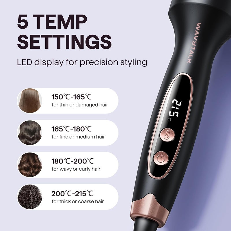 wavytalk Blowout Boost Thermal Brush, 1.5 inch Heated Round Brush for Blowout Look, Dual Voltage, Ceramic Tourmaline, Ionic Technology, 5 Temperature Settings - Image 4