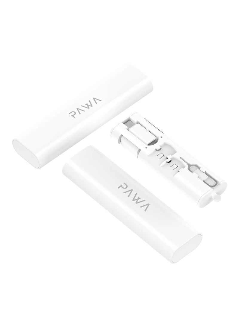 Pawa Multiple Function Charging Storage Box With Six Charging Combinations Premium Quality Travel Friendly Convenient Storage USB-A Type-C Lightning and Micro - White - Image 3