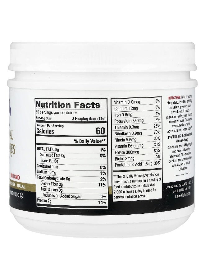 Lewis Labs, Nutritional Yeast Flakes, Cheesy Nutty, 16 oz (454 g) - Image 2