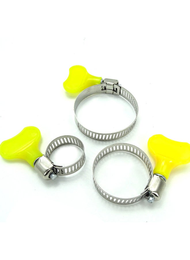 Stainless Steel Throat Hoop Plastic Handle Throat Hoop American Yellow Handle Clamp Gas Pipe Hose Hoop-Specifications:Plastic Handle 32-44  - Image 1