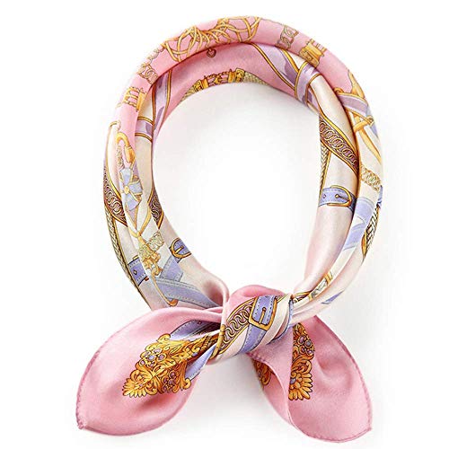 MEISEE 100% Mulberry Silk Scarfs Small Square Scarf 21" x 21" Neck Scarf Breathable Lightweight for Women Gift Packed (G-30 Grace Pink) - Image 3