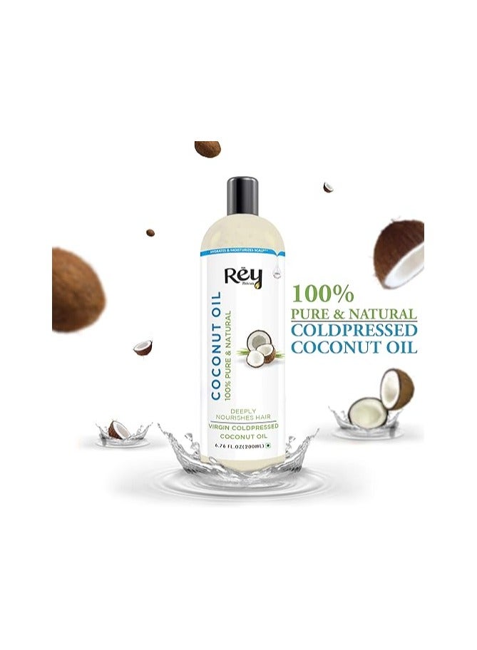 Rey Naturals ReyNaturals Cold Pressed Coconut oil for hair and skin 200 ml - Image 4