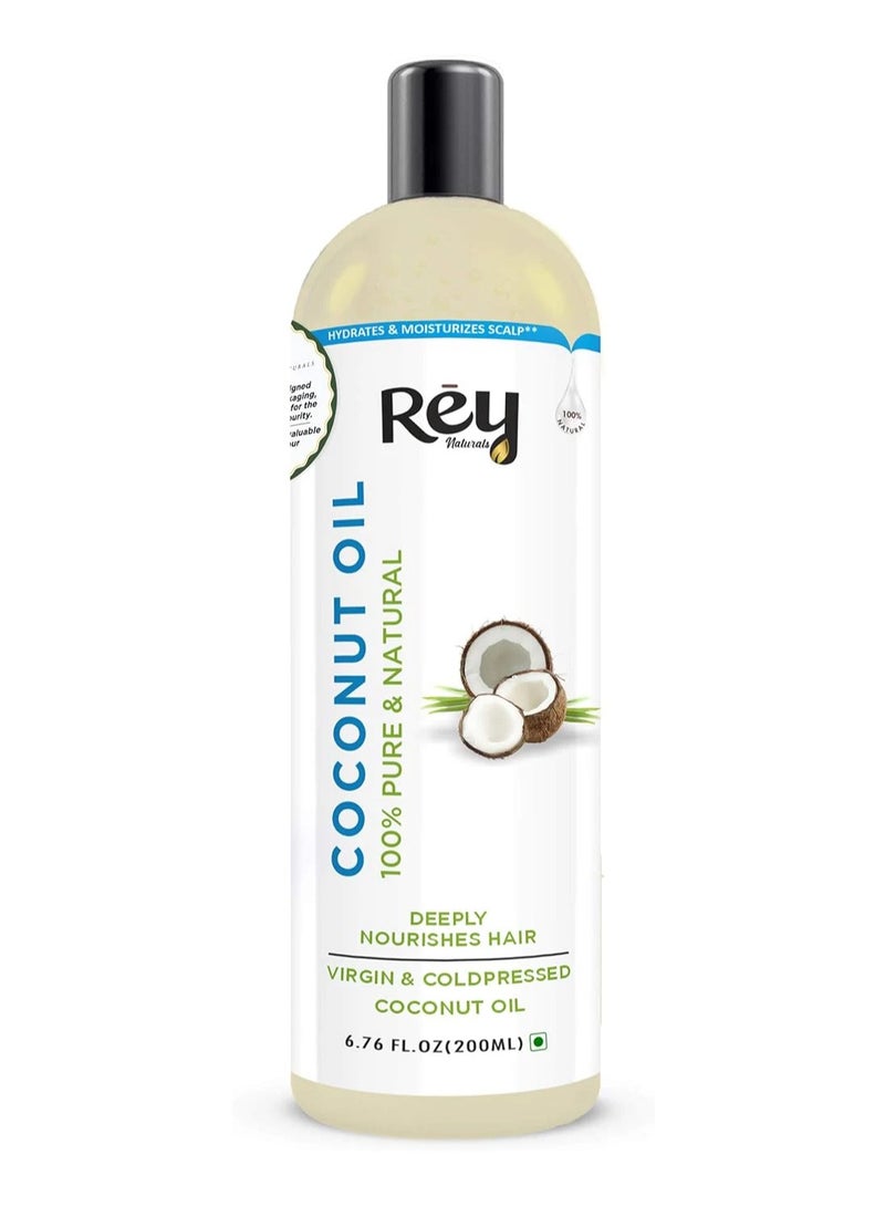 Rey Naturals ReyNaturals Cold Pressed Coconut oil for hair and skin 200 ml - Image 1