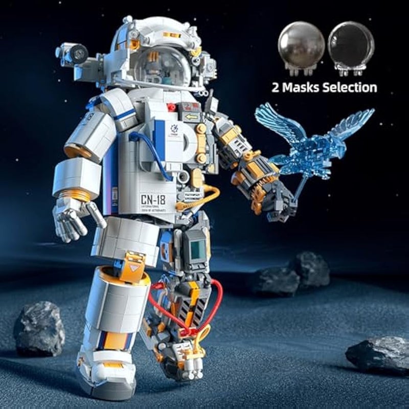 Astronaut Building Blocks Set for Adults, Space Toys Kits Spaceman Collectible Model Decor Display Birthday for Old Kids Men Boys Girls 8-12 7-9 Compatible with Lego (1449 PCS) - Image 2