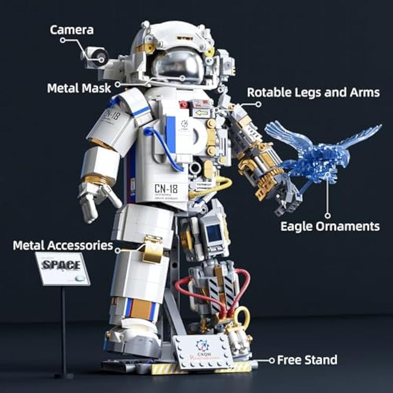 Astronaut Building Blocks Set for Adults, Space Toys Kits Spaceman Collectible Model Decor Display Birthday for Old Kids Men Boys Girls 8-12 7-9 Compatible with Lego (1449 PCS) - Image 3