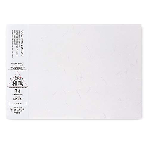 ONAO Washi Paper Printable B4 Printer Paper (100 Sheets), TAIREISHI Japanese Paper for Printing, Multipurpose Copy Paper for Laser and Inkjet Printers, Made in JAPAN (47310) - Image 1