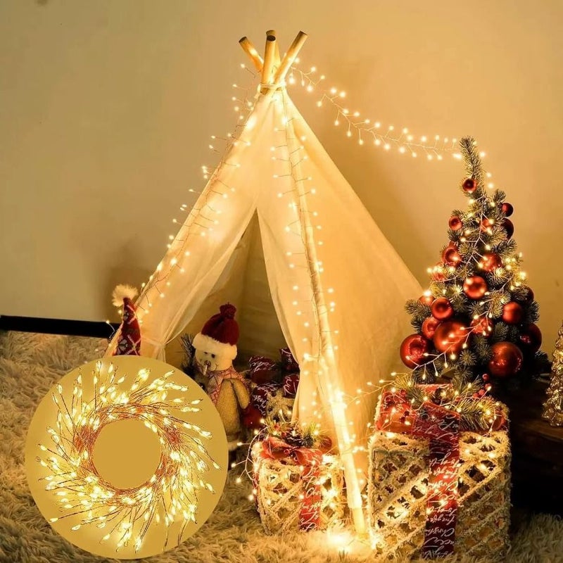 64FT USB LED Firecracker String Lights With 1000 LEDs Starry Sky Effect 8 Modes For Indoor Wedding Decor Wreath Crafting White - Image 5