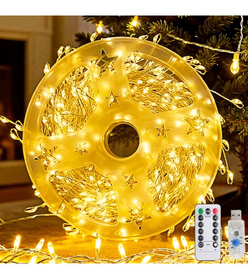 64FT USB LED Firecracker String Lights With 1000 LEDs Starry Sky Effect 8 Modes For Indoor Wedding Decor Wreath Crafting White - Image 2