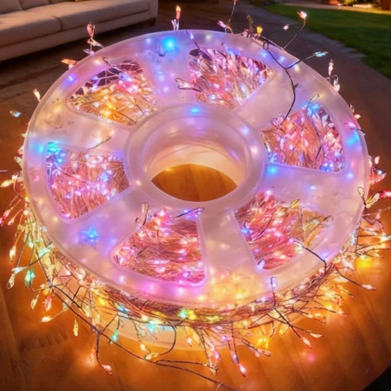 64FT USB LED Firecracker String Lights With 1000 LEDs Starry Sky Effect 8 Modes For Indoor Wedding Decor Wreath Crafting White - Image 3