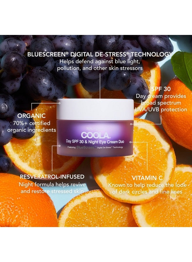 كولا كريم كولا العضوي للعينين، مرطب للوجه ليلاً ونهاراً، بعامل حماية من الشمس 30، واقي شمسي للوجه تم اختباره من قبل أطباء الجلدية، بتقنية بلو سكرين الرقمية لإزالة التوتر، مستخلصة من النباتات، 0.8 أونصة سائلة - Image 2