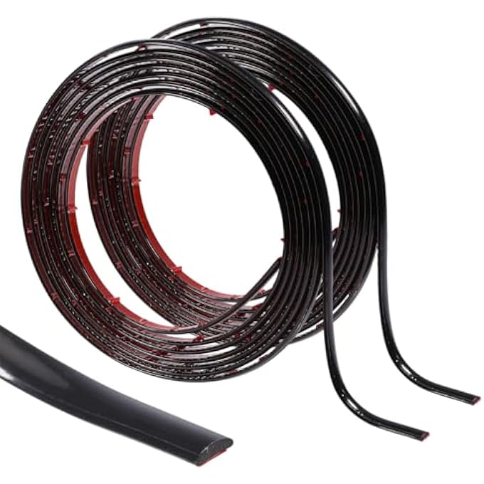 20FT X 0.32" BLACK MOLDING TRIM SELF-ADHESIVE PEEL AND STICK WALL MOLDING EDGE STRIPS FOR WALL DECOR FIREPLACE MIRROR FRAME PEEL AND STICK TRIM - Image 2