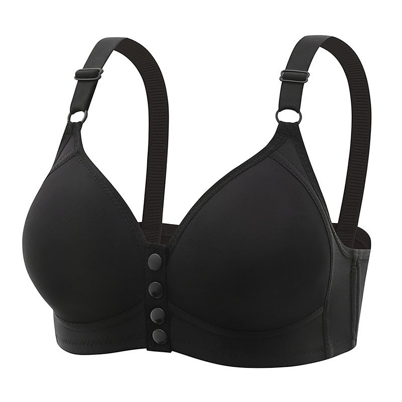 Plus Size Wireless Front Closure Nursing Bra with Push-Up Side Support and Breathable Tank Style - Image 1
