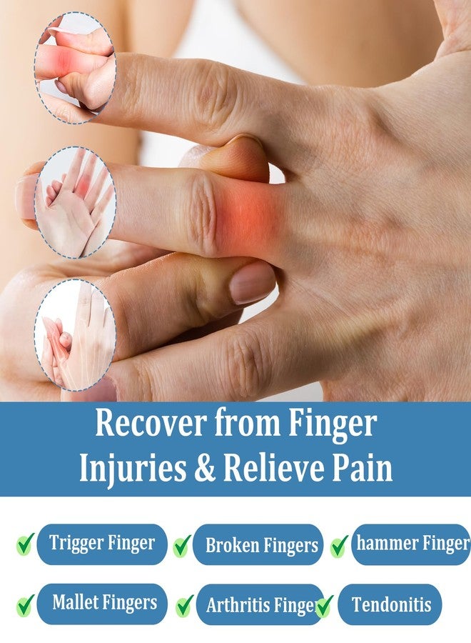 Wanmu 2Pcs Finger Braces, Adjustable Support Trigger Finger Splint, Dislocated Knuckle Immobilizer Wrap for Index Fingers Straightening, Mallet Broken Fingers Locking Popping Bending Pain Relief - Image 4