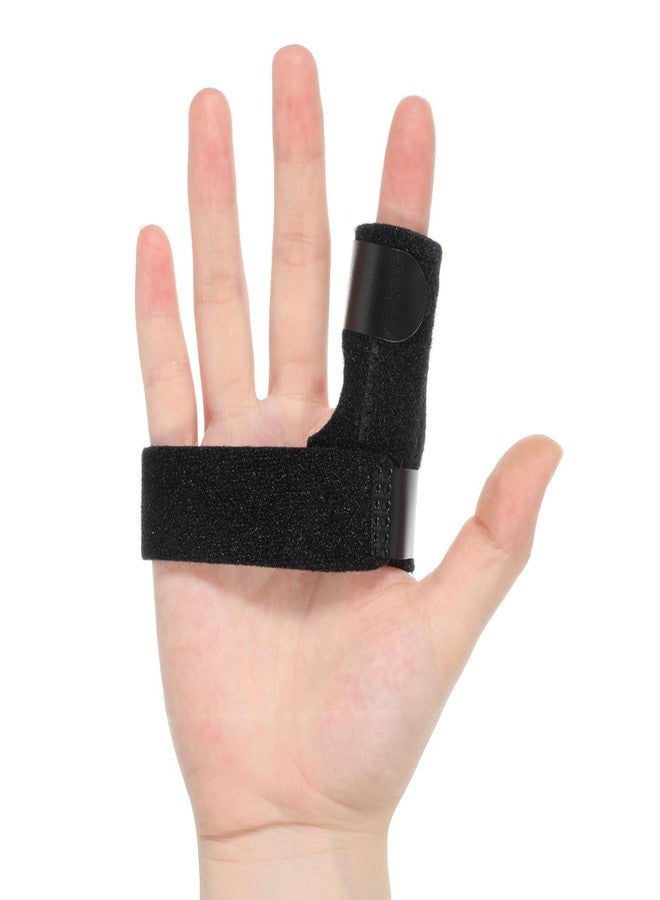 Wanmu 2Pcs Finger Braces, Adjustable Support Trigger Finger Splint, Dislocated Knuckle Immobilizer Wrap for Index Fingers Straightening, Mallet Broken Fingers Locking Popping Bending Pain Relief - Image 1