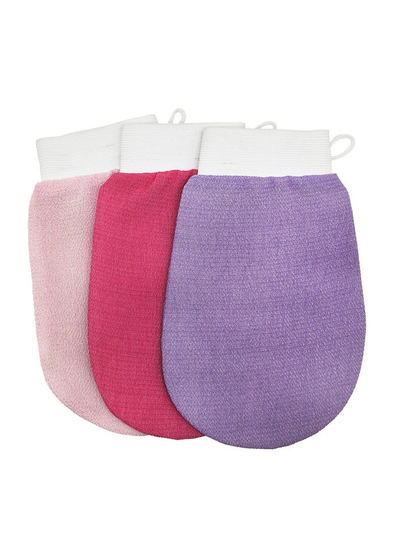 Three colours of scrubby bath towels . Moroccan single ply bath scrub bath towel. Removes dead skin. New Bath Gloves  - Image 1