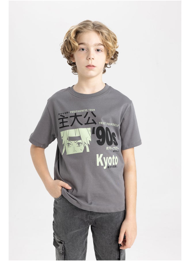 DeFacto - Boy Regular Fit Crew Neck Knitted Short Sleeve T-Shirt - Image 1