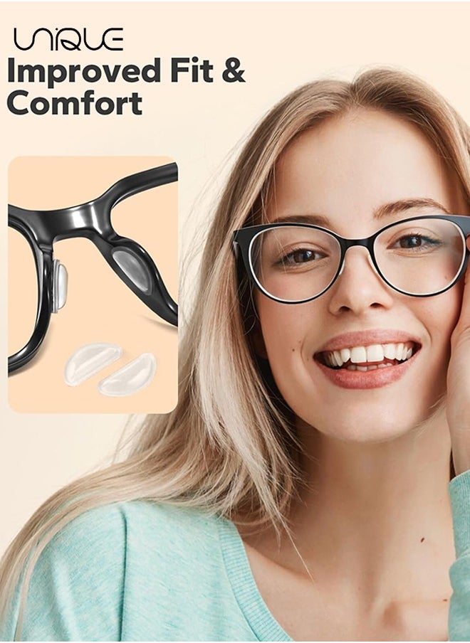 Unique - 20 Pairs Eyeglass Nose Pads, Soft Silicone Adhesive Glasses, Anti-Slip Heighten Air Chamber Nose Pads, Design More Soft and Comfortable for Full Plastic Frames, Eyeglasses, Sunglasses - Image 1