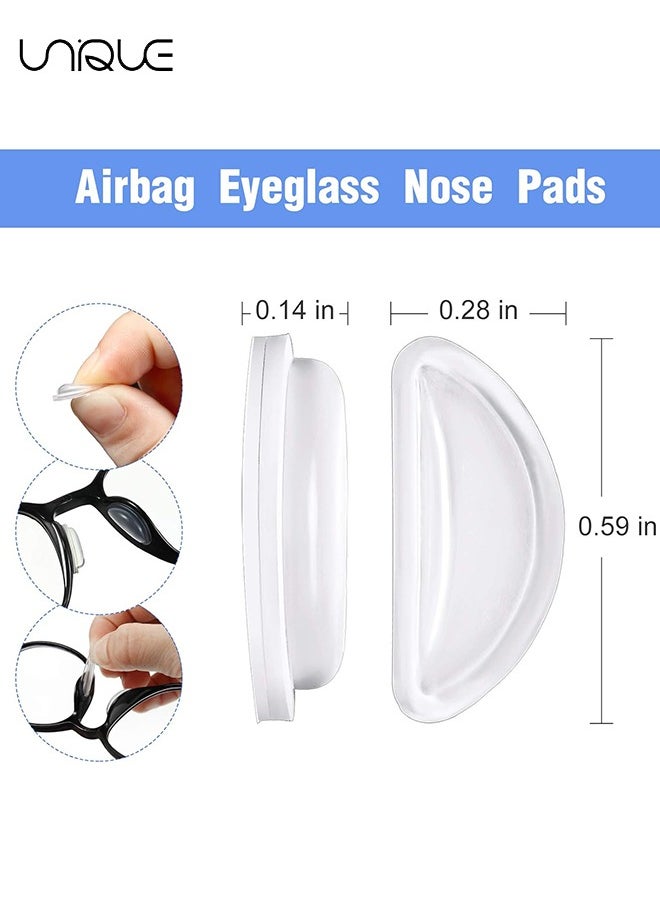 Unique - 20 Pairs Eyeglass Nose Pads, Soft Silicone Adhesive Glasses, Anti-Slip Heighten Air Chamber Nose Pads, Design More Soft and Comfortable for Full Plastic Frames, Eyeglasses, Sunglasses - Image 1