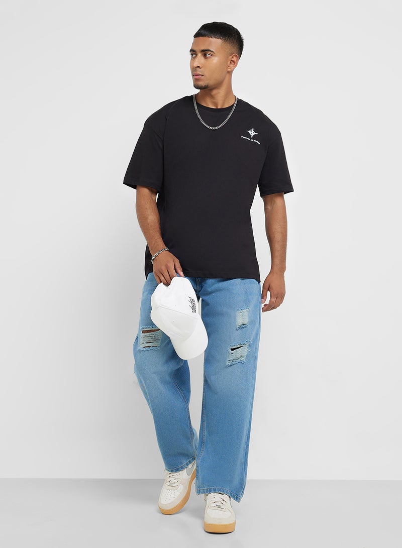 سفنتي فايف تيشيرت أوفر سايز برسومات - Image 4