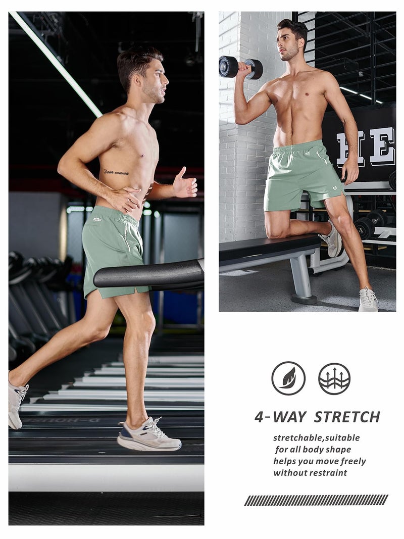 NORTHYARD Men's Running Athletic Shorts 5"/ 7"/ 9" Workout Gym Short Tennis Quick Dry Active Sport Hiking Basketball-5'' LODENFROST-L - Image 4