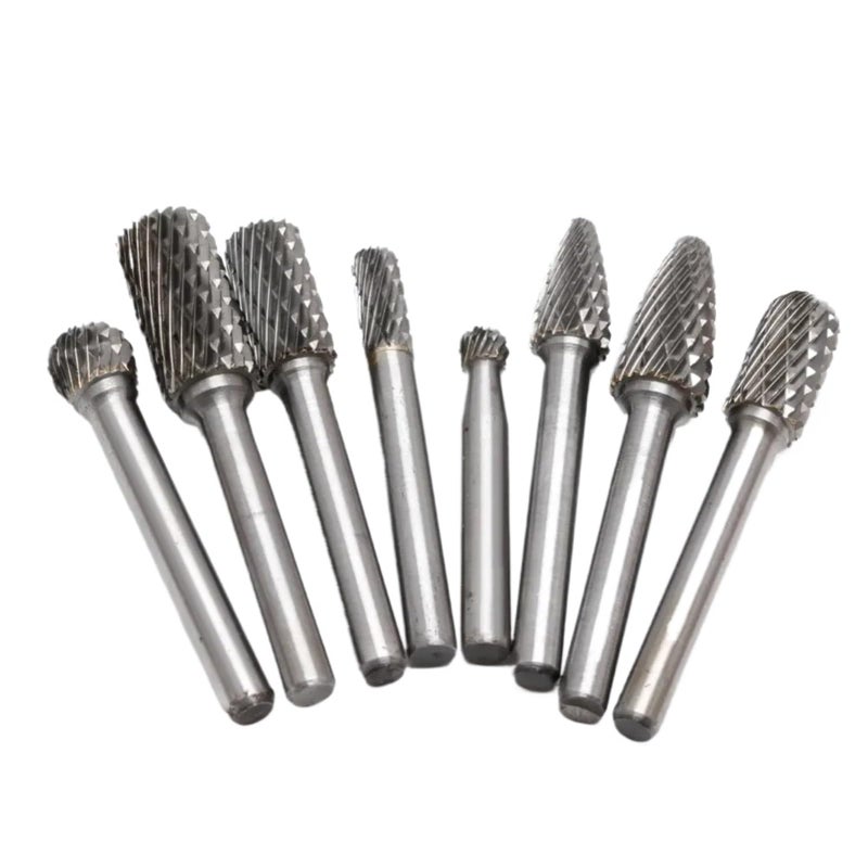 Tungsten Carbide Rotary Burr Bits Set 8pcs 6mm To 12mm Head 6mm Shank - Image 4