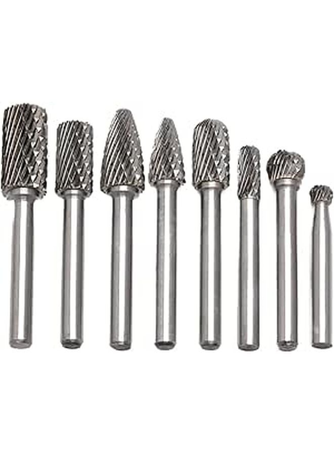 Tungsten Carbide Rotary Burr Bits Set 8pcs 6mm To 12mm Head 6mm Shank - Image 1