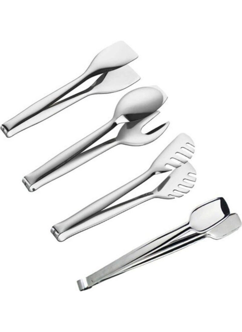 Nehir Çelik Tongs Set of 4 Serving Tongs Serving Set 