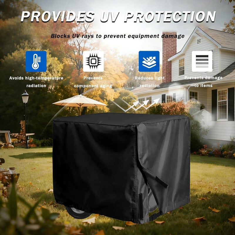Outdoor Generator Cover for Pulsar NE27BISCO 2700W-2200W, 420D Heavy Duty Water-Resistant Portable Generator Cover, Rain &amp; Dirt Protection with Windproof Buckle Straps,A - Image 3