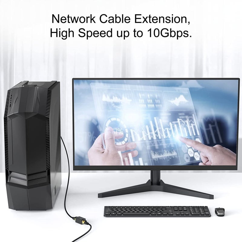 FEDUS موصل FEDUS RJ45 موصل إيثرنت Cat7 و Cat6 و Cat5e RJ45 8P8C موصل LAN موصل موسع محول تمديد ADSL موصل تمديد كابلات الإيثرنت أنثى إلى أنثى (عبوة من 8) - Image 4