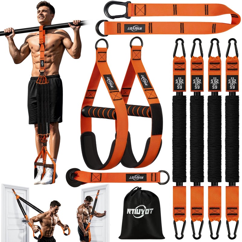 NTIUYOT Pull Up Bands, Heavy Duty Resistance Bands with Handle, Workout Bands for Pull Up Bar, Pullup Assist Band Set for Exercise, Full Body Workout, Home Gym for Enhanced Strength, Muscle Training - Image 1