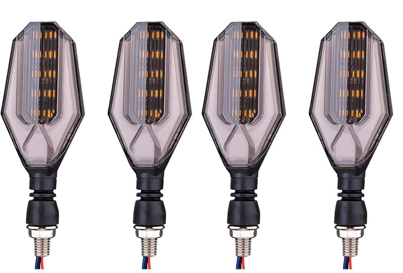 مصابيح إشارة LED أمامية وخلفية على شكل U باللونين الأصفر والأزرق لدراجة باجاج بولسار 220