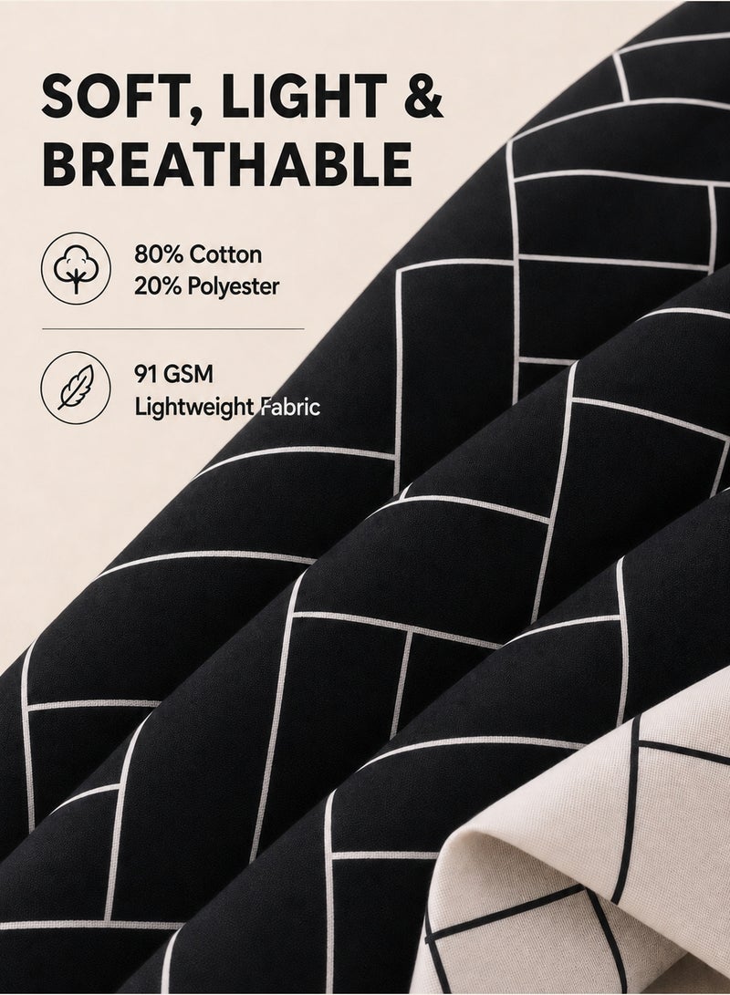 GOLDEN HOME 6 Piece King/Queen/Single Size, Striped Pattern Duvet Cover Set. Set Includes 1 Comforter Cover, 1 Fitted Bedsheet,4 Pillowcases - Image 3