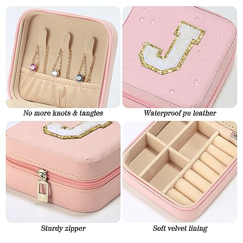 Parima Small Initial Jewelry Box for Girls - Travel Organizer Case With Letter O, Pink - Image 5