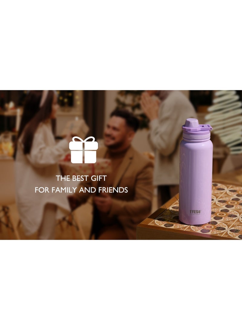 TYESO Insulated Stainless Steel Water Bottle With Spout Lid and Handle for Sports, Travel, and School，Insulated Water Bottle Keep Cold 24H, Leak-Proof - Image 3