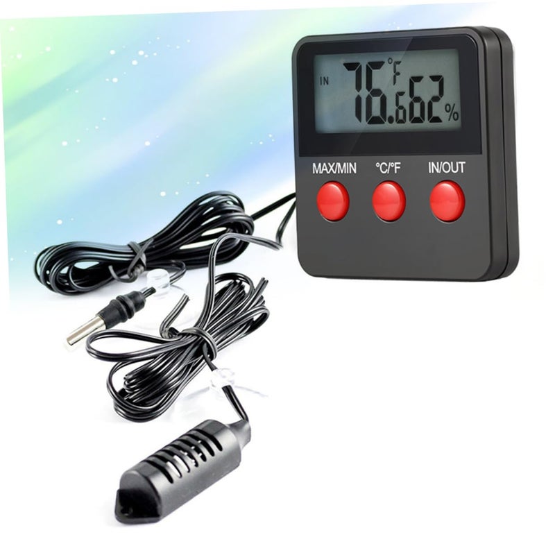 Digital Thermometer Hygrometer For Reptile Eggs Hatching Accurate Temperature Humidity Monitor Black - Image 5