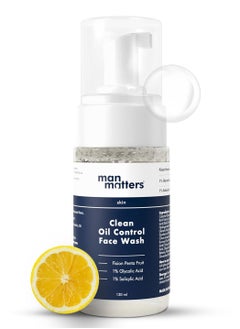 Man Matters 1% Salicylic Acid Oil Control Face and Beard Wash For Men - Fights Acne and Beard Dandruff - 1% Glycolic Acid - 120 ml  - Image 1