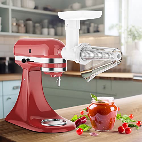 InnoMoon Fruit & Vegetable Strainer Attachment Set for KitchenAid Stand Mixer, Includes Food Grinder Attachment with Sausage Stuffer Tubes and Juicer Auger, Meat Grinder Attachment for KitchenAid by InnoMoon - Image 2