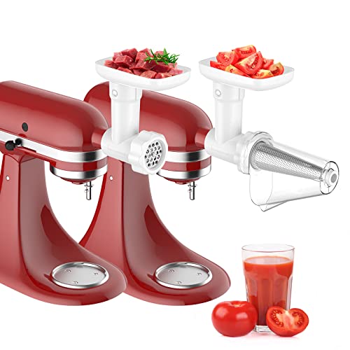 InnoMoon Fruit & Vegetable Strainer Attachment Set for KitchenAid Stand Mixer, Includes Food Grinder Attachment with Sausage Stuffer Tubes and Juicer Auger, Meat Grinder Attachment for KitchenAid by InnoMoon - Image 1