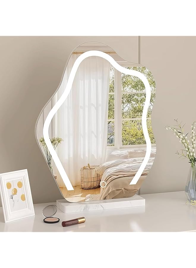 The Bros Vanity Mirror with Lights,LED Lighted Makeup Mirror for Bedroom Makeup,Smart Touch Control Dimmable 3 Modes Light,Lighted Up Mirror for Makeup Desk, Bedroom, Dressing Room (Large) - Image 1