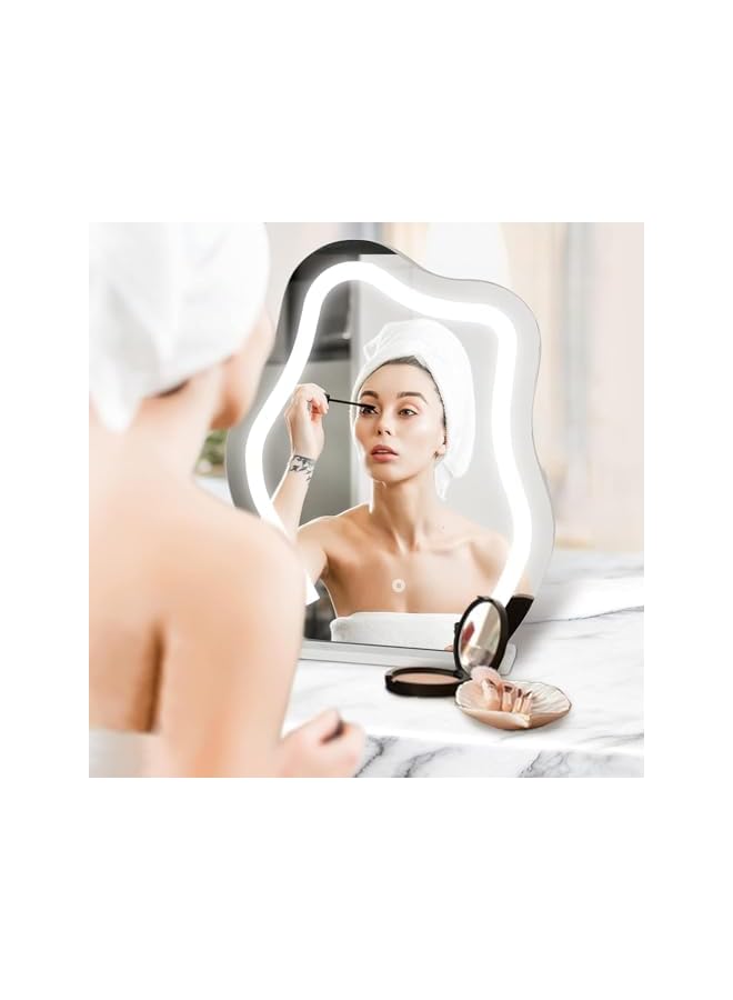 The Bros Vanity Mirror with Lights,LED Lighted Makeup Mirror for Bedroom Makeup,Smart Touch Control Dimmable 3 Modes Light,Lighted Up Mirror for Makeup Desk, Bedroom, Dressing Room (Large) - Image 4