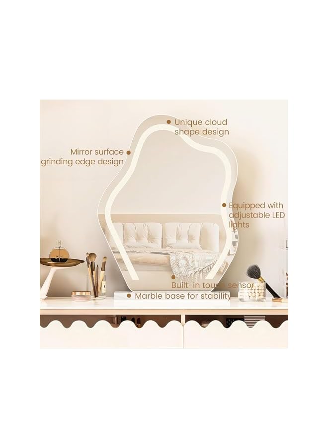 The Bros Vanity Mirror with Lights,LED Lighted Makeup Mirror for Bedroom Makeup,Smart Touch Control Dimmable 3 Modes Light,Lighted Up Mirror for Makeup Desk, Bedroom, Dressing Room (Large) - Image 5